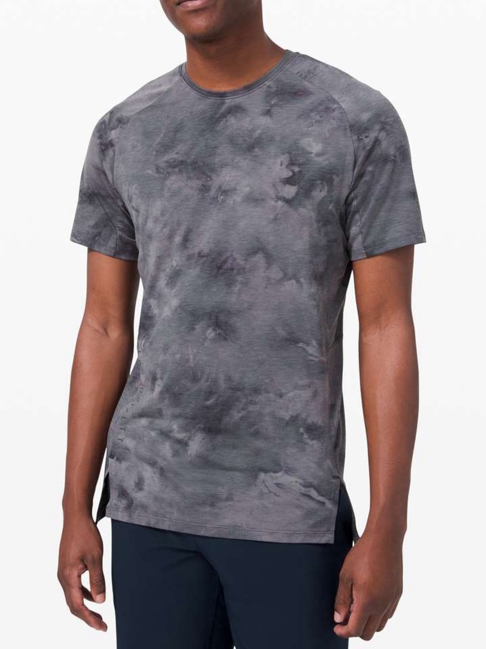Lululemon Mens Medium Always Agile Shirt Diamond Dye Asphalt Gray